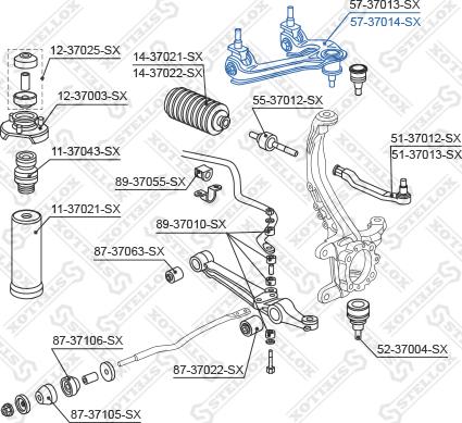 Stellox 57-37014-SX - Рычаг подвески колеса autospares.lv