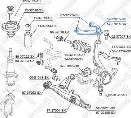 Stellox 57-37015-SX - Рычаг подвески колеса autospares.lv