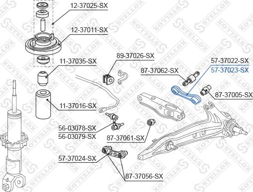 Stellox 57-37023-SX - Рычаг подвески колеса autospares.lv