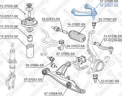 Stellox 57-37027-SX - Рычаг подвески колеса autospares.lv