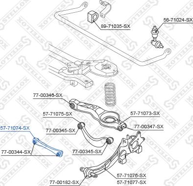 Stellox 57-71074-SX - Тяга / стойка, подвеска колеса autospares.lv