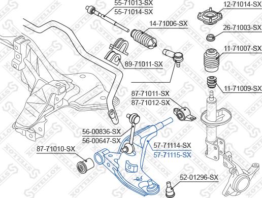 Stellox 57-71115-SX - Рычаг подвески колеса autospares.lv