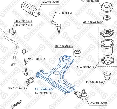 Stellox 57-73027-SX - Рычаг подвески колеса autospares.lv