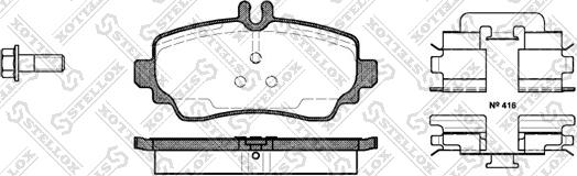 Stellox 661 000B-SX - Тормозные колодки, дисковые, комплект autospares.lv