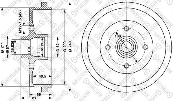 Stellox 6025-4709-SX - Тормозной барабан autospares.lv