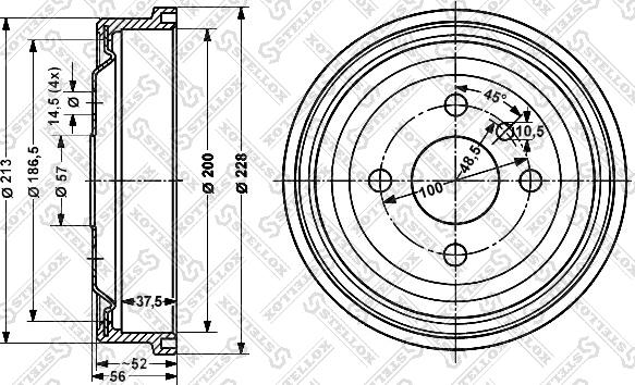 Stellox 6025-3605-SX - Тормозной барабан autospares.lv