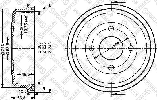 Stellox 6025-2532-SX - Тормозной барабан autospares.lv