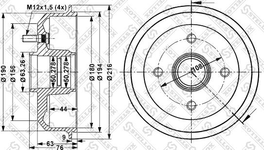 Stellox 6025-2526-SX - Тормозной барабан autospares.lv