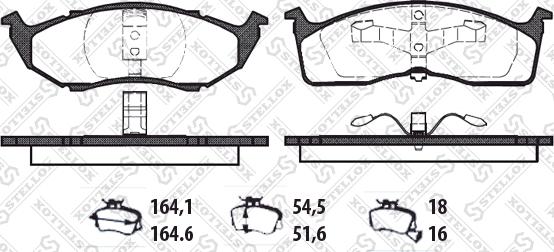 Stellox 621 000B-SX - Тормозные колодки, дисковые, комплект autospares.lv