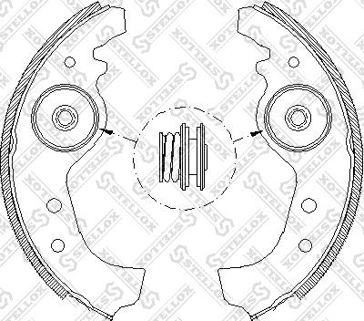 Stellox 026 101-SX - Комплект тормозных колодок, барабанные autospares.lv