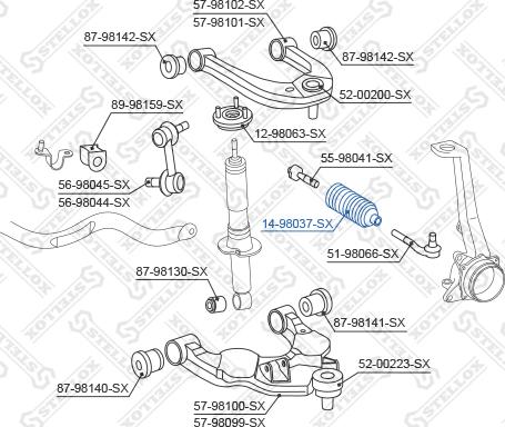 Stellox 14-98037-SX - Пыльник, рулевое управление autospares.lv