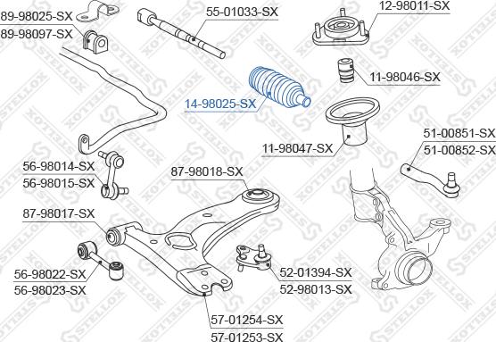 Stellox 14-98025-SX - Пыльник, рулевое управление autospares.lv