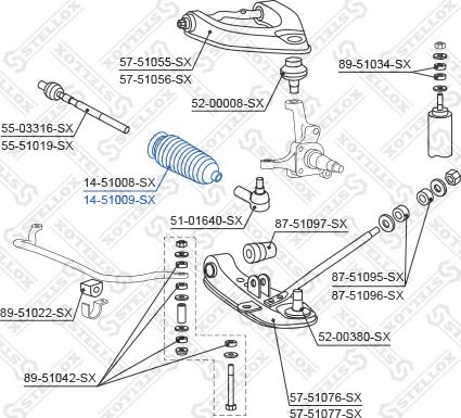 Stellox 14-51009-SX - Пыльник, рулевое управление autospares.lv