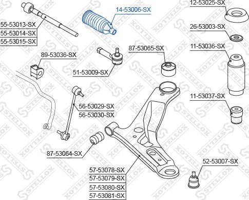 Stellox 14-53006-SX - Пыльник, рулевое управление autospares.lv