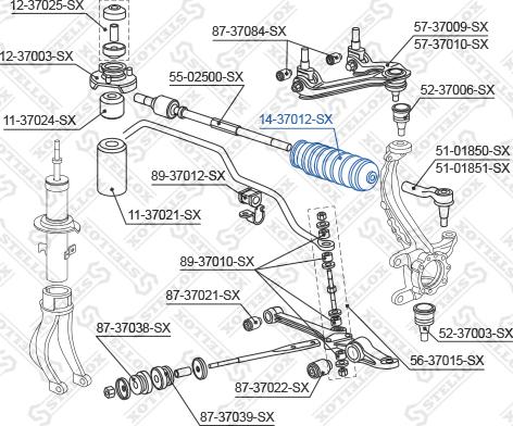 Stellox 14-37012-SX - Пыльник, рулевое управление autospares.lv