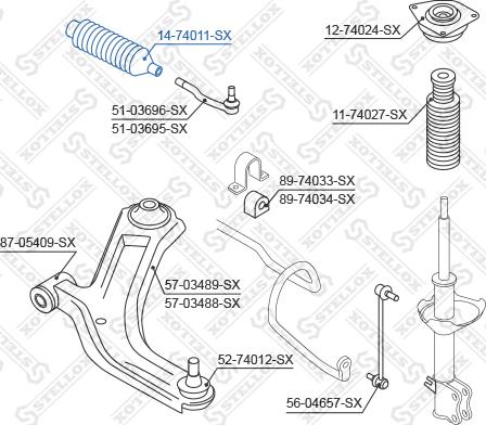 Stellox 14-74011-SX - Пыльник, рулевое управление autospares.lv