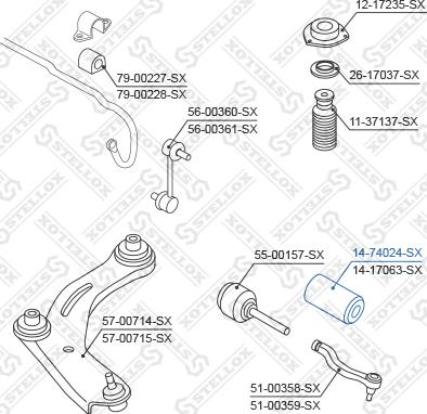 Stellox 14-74024-SX - Пыльник, рулевое управление autospares.lv