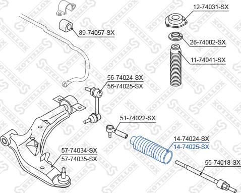 Stellox 14-74025-SX - Пыльник, рулевое управление autospares.lv