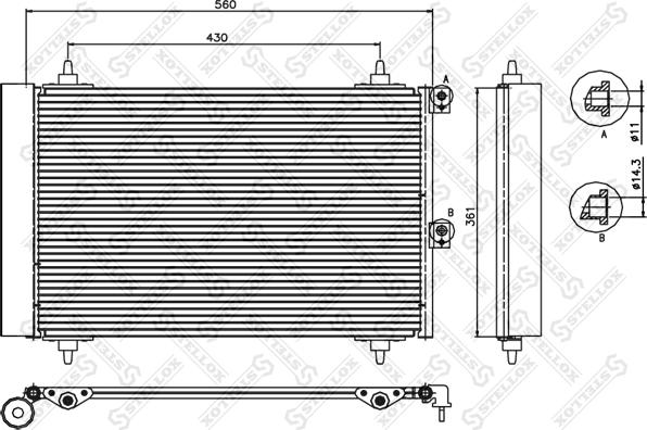 Stellox 10-45557-SX - Конденсатор кондиционера autospares.lv