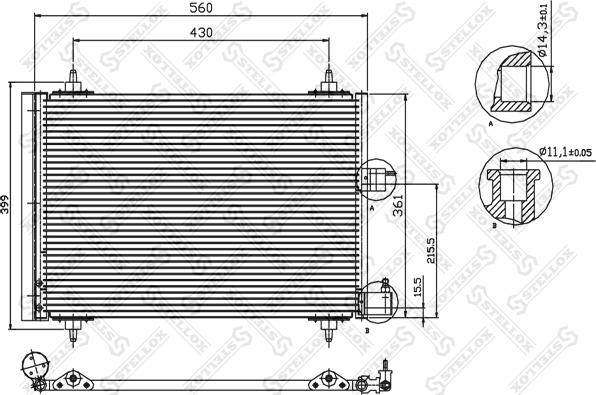 Stellox 10-45057-SX - Конденсатор кондиционера autospares.lv