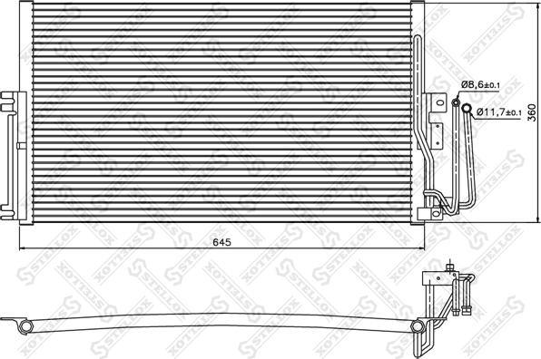 Stellox 10-45008-SX - Конденсатор кондиционера autospares.lv