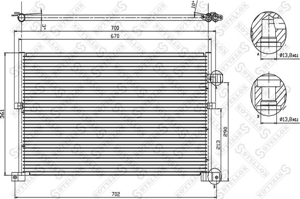 Stellox 10-45021-SX - Конденсатор кондиционера autospares.lv