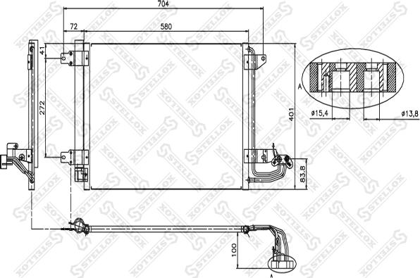 Stellox 10-45023-SX - Конденсатор кондиционера autospares.lv