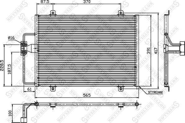 Stellox 10-45150-SX - Конденсатор кондиционера autospares.lv