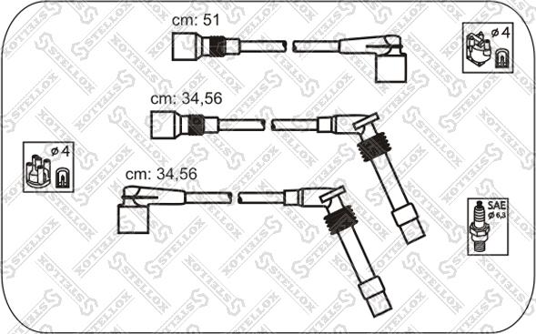 Stellox 10-38538-SX - Комплект проводов зажигания autospares.lv