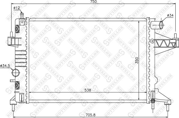 Stellox 10-25999-SX - Радиатор, охлаждение двигателя autospares.lv