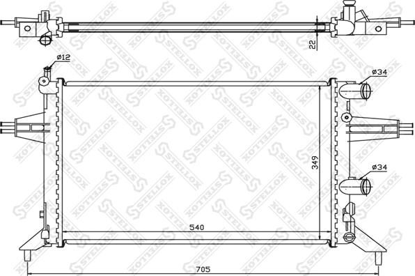 Stellox 10-25998-SX - Радиатор, охлаждение двигателя autospares.lv