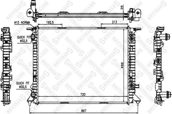 Stellox 10-25451-SX - Радиатор, охлаждение двигателя autospares.lv