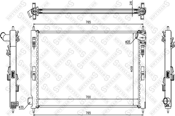 Stellox 10-25452-SX - Радиатор, охлаждение двигателя autospares.lv