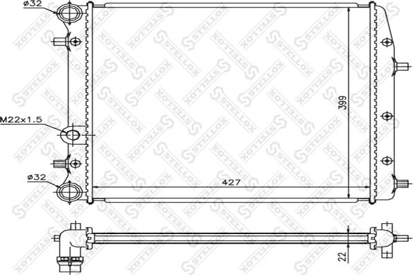 Stellox 10-25462-SX - Радиатор, охлаждение двигателя autospares.lv