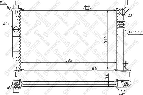 Stellox 10-25416-SX - Радиатор, охлаждение двигателя autospares.lv