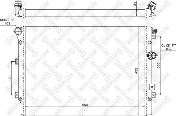 Stellox 10-25412-SX - Радиатор, охлаждение двигателя autospares.lv