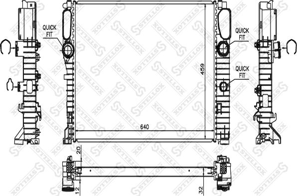 Stellox 10-25476-SX - Радиатор, охлаждение двигателя autospares.lv