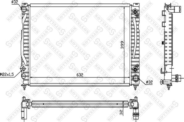 Stellox 10-25545-SX - Радиатор, охлаждение двигателя autospares.lv