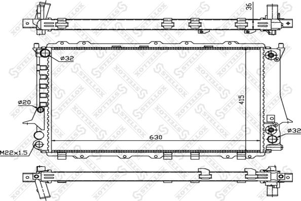 Stellox 10-25541-SX - Радиатор, охлаждение двигателя autospares.lv