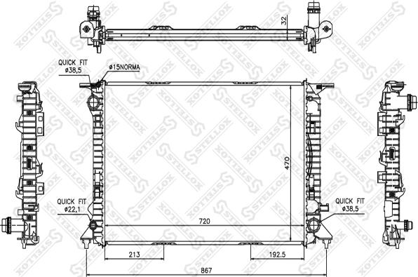 Stellox 10-25520-SX - Радиатор, охлаждение двигателя autospares.lv