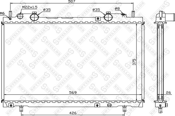 Stellox 10-25692-SX - Радиатор, охлаждение двигателя autospares.lv