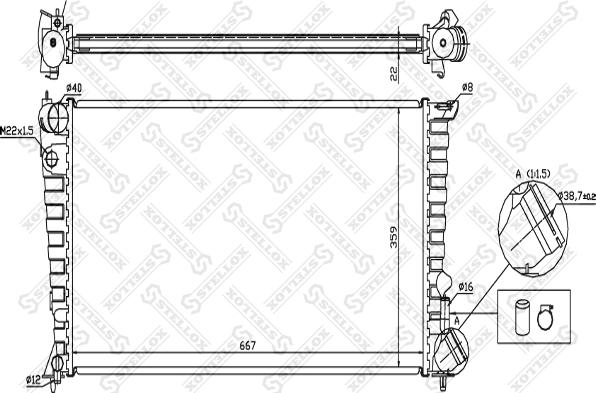 Stellox 10-25654-SX - Радиатор, охлаждение двигателя autospares.lv