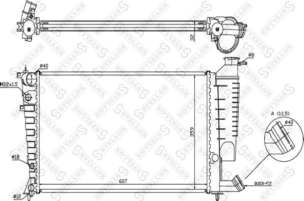 Stellox 10-25656-SX - Радиатор, охлаждение двигателя autospares.lv