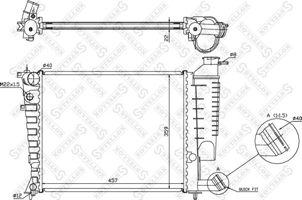 Stellox 10-25660-SX - Радиатор, охлаждение двигателя autospares.lv