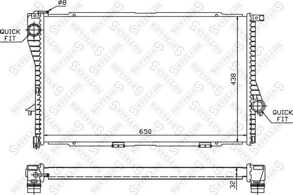 Stellox 10-25044-SX - Радиатор, охлаждение двигателя autospares.lv