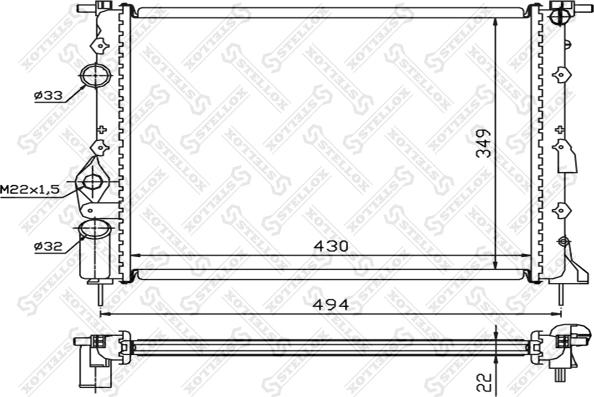 Stellox 10-25040-SX - Радиатор, охлаждение двигателя autospares.lv