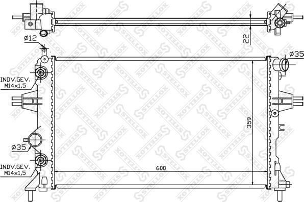 Stellox 10-25062-SX - Радиатор, охлаждение двигателя autospares.lv