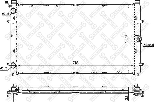 Stellox 10-25008-SX - Радиатор, охлаждение двигателя autospares.lv