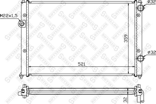 Stellox 10-25010-SX - Радиатор, охлаждение двигателя autospares.lv