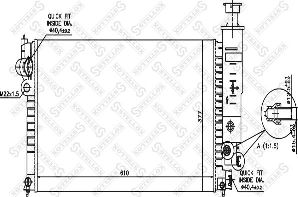 Stellox 10-25036-SX - Радиатор, охлаждение двигателя autospares.lv